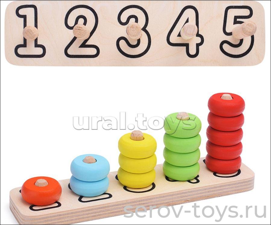 Пирамидка ПСЧ3001 Счеты 15 дет дерево