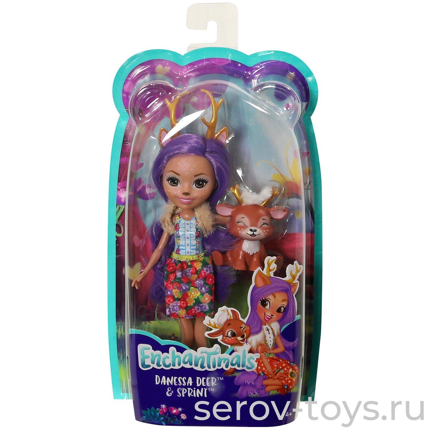 Enchantimals Кукла базовая со зверюшкой DVH87 Данэсса Оленни и Спринт FXM75