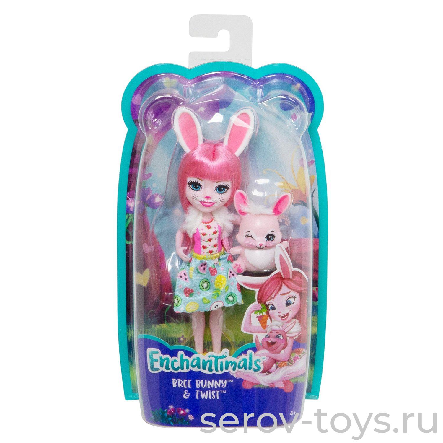 Enchantimals Кукла базовая со зверюшкой DVH87 Бри Кроля и Твист FXM73