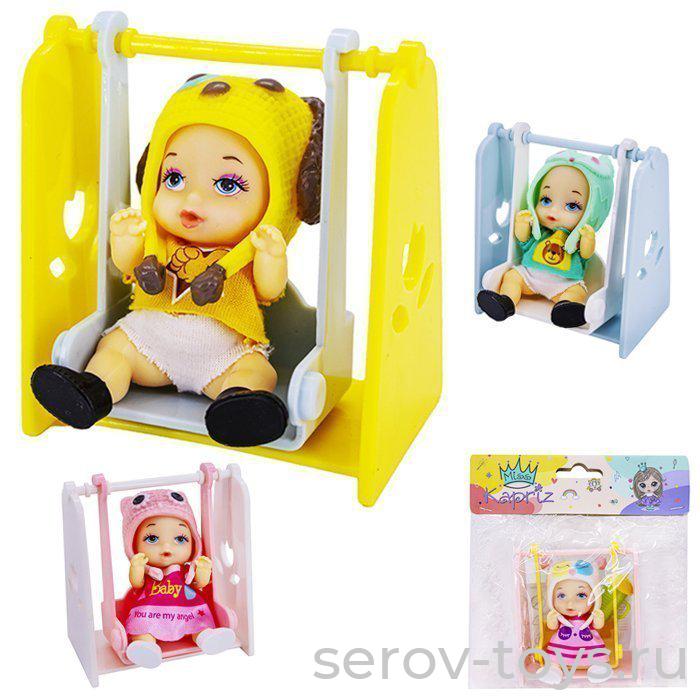 Пупс 703CMKA на качелях 8см в пак Miss Kapriz