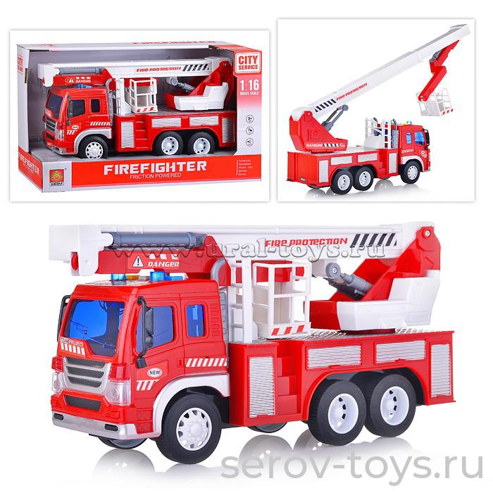 Машина инерц 1:16 WY350 Пожарная свет звук Wenyi (B лестница)