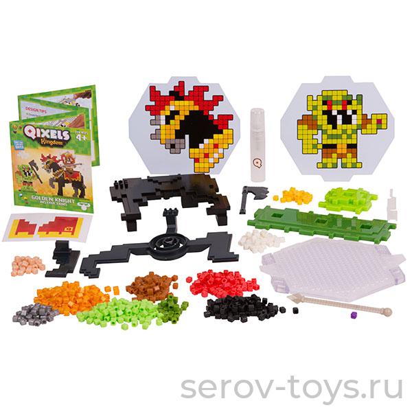Qixels Квикселс 87130 Набор для творчества Королевство. Золотой рыцарь.
