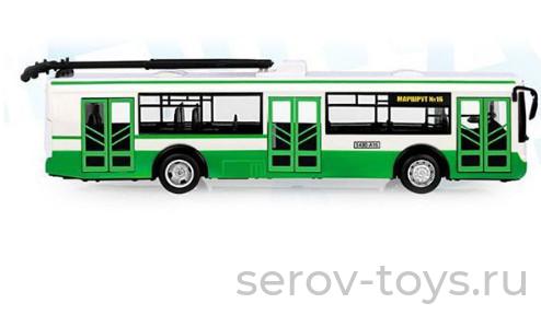 Машина Автопарк 9690 А Троллейбус в коробке метал на бат