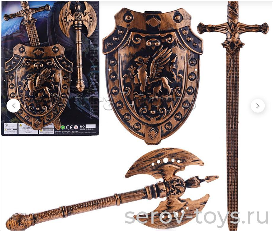 Набор Рыцаря Щит, меч и секира 916-9B на листе