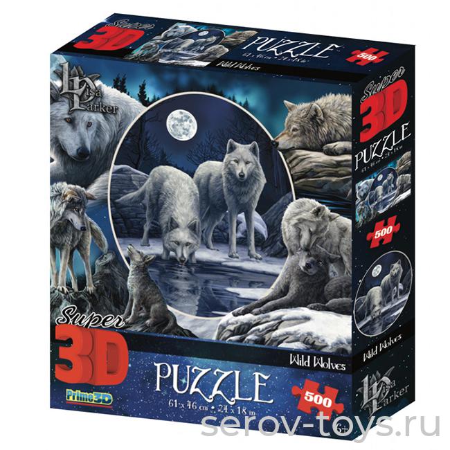 Пазл 3D 500 Коллаж Волки 32525 Prime