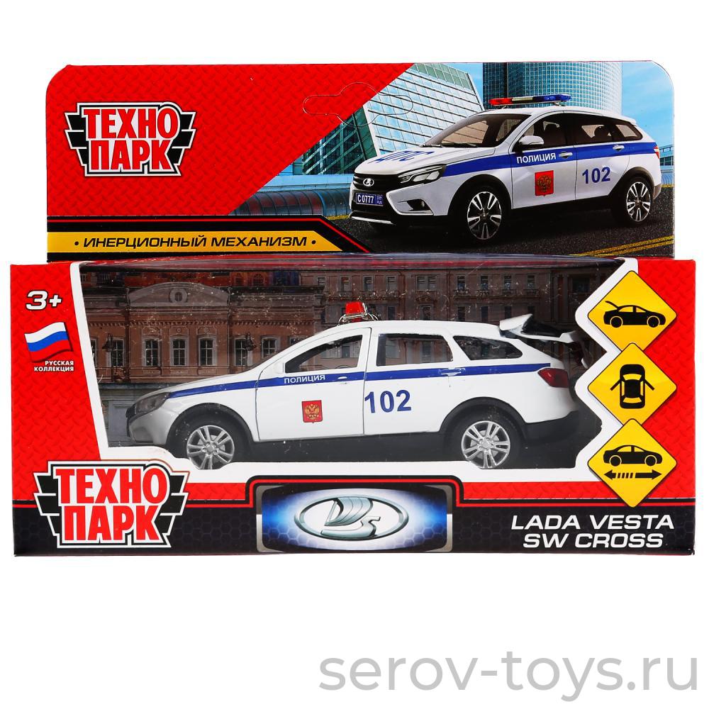 Модель Технопарк LADA vesta SV Cross VESTACROSS-12POL-WH Полиция в кор