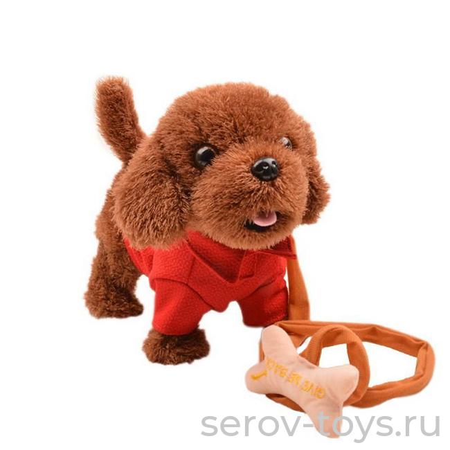 Собака коричневая 141-1340К на д/у  ходит, танцует в пак